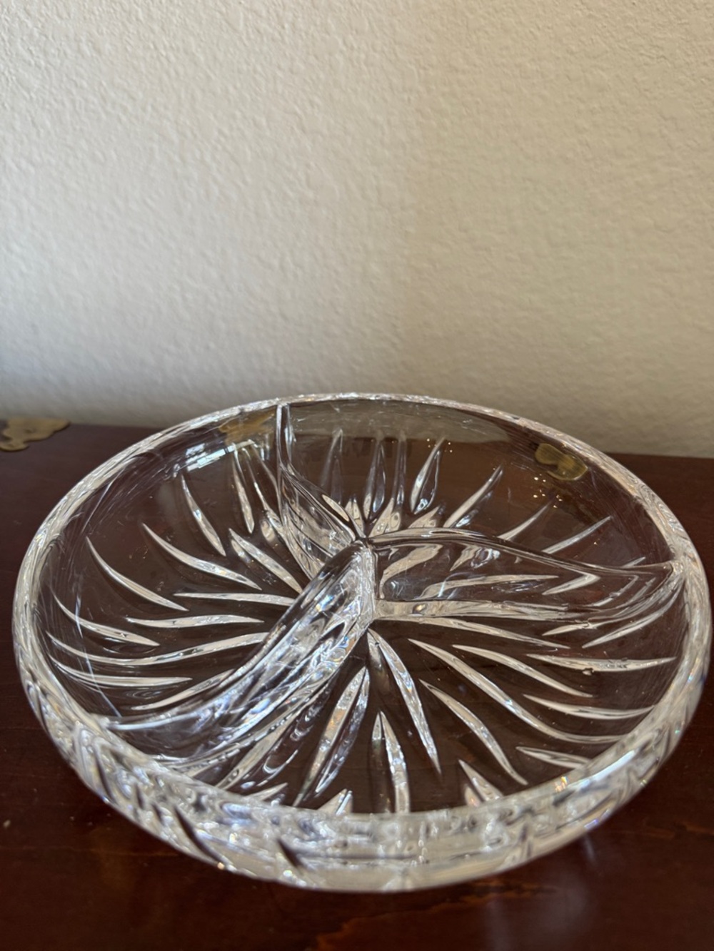 Gorham Clear Crystal Divided Serving Dish